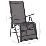 Sunlounger Black Aluminium Medium Adjustable Armrests 42766