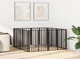 Dog Gate 8 pcs Black 60 x 80 cm Galvanised Steel 892017