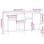 Sideboards 2 pcs Smoked Oak Engineered Wood 3190122