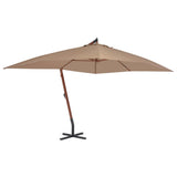 Cantilever Garden Parasol Taupe Laminated Bamboo, Firwood, Polyester 44492