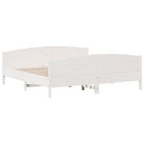 Bed Frame without Mattress White 200x200 cm Solid Wood Pine 3216162
