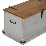 Storage Chest HALDEN White 91x48x47 cm Solid Wood Pine 4018402