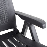 Garden Chair Set of 2 Anthracite Plastic Standard Foldable 48761