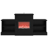 Electric Fireplace Black Oak 110 x 30 x 50 cm Engineered wood 8021160