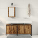 Bathroom Vanity Units with Shelf 3 pcs Brown Engineered wood 3332548