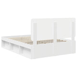 Bed Frame with Headboard White 160 x 200 cm Solid Pine Wood 3412461