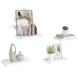 Floating Wall Shelves 4 pcs High Gloss White 40x23.5x3.8 cm MDF 323744