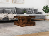 Coffee Table with LED Lights Smoked Oak 50x50x40 cm 839844