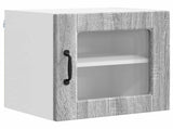 Wall Glass Cabinet PORTO 2 pcs Grey Sonoma 40 x 31 x 40 cm 885198