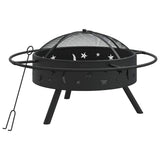 Fire Pit with Poker 70 cm XXL Steel 360064