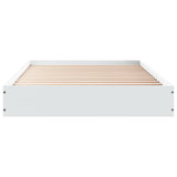 Bed Frame without Mattress White 75x190 cm Small Single Engineered Wood 842077
