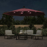 Cantilever Garden Parasol with LED Lights Bordeaux Red 350 cm 313782