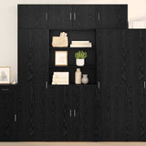 Storage Cabinet Black Oak 80 x 42.5 x 225 cm Engineered Wood 3402820