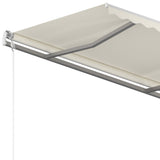 Manual Retractable Awning with Posts 4.5x3.5 m Cream 3070037