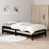 Stack Bed without Mattress Black 100x200 cm Solid Wood Pine 820391