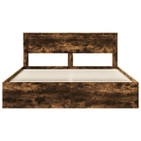 Bed Frame Smoked Oak 180 x 200 cm Solid Pine Wood 3409731