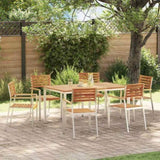 Garden Dining Set 7 pcs Solid Acacia Wood and Stainless Steel 3334776