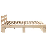 Bed Frame with Headboard Brown 180 x 200 cm Solid Pine Wood 3385673