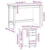 Desk and Rolling Cabinet Set MOSS 2 pcs Honey Brown 3438790