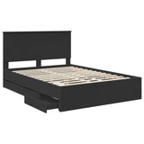 Bed Frame with Drawer Black 135 x 190 cm Engineer Wood 3411125