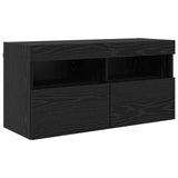 TV Wall Cabinet Set 7 pcs Black Oak Engineered Wood 3402799