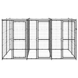 Outdoor Dog Kennel Steel with Roof 7.26 m 3082250