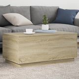 Coffee Table with LED Lights Sonoma Oak 90x50x40 cm 839877