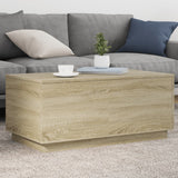 ZNTS Coffee Table with LED Lights Sonoma Oak 90x50x40 cm 839877