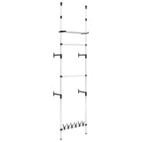 Telescopic Wardrobe System with Rods and Shelf Aluminium 321107