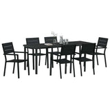 Garden Dining Set 7 pcs Black Powder-Coated Steel 3379147