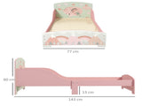 Toddler Bed Frame, Kids Bedroom Furniture for Ages 3-6 Years, Pink T3398P347983