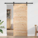 Barn Door Natural 100 x 2.5 x 208 cm Solid Pine Wood 870404