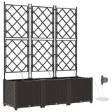 Garden Planter 3 pcs Brown 120 x 40 x 142 cm Plastic 42002830