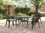 Garden Dining Set Black Cast aluminium Medium Durable 3216335