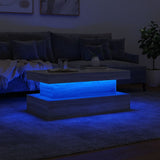 Coffee Table with LED Lights Grey Sonoma 90x50x40 cm 839852