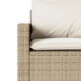 2 Piece Garden Dining Set with Cushions Beige Poly Rattan 366332