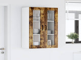 Wall Glass Cabinet LUCCA Smoked Oak 60 x 31 x 100 cm 885180