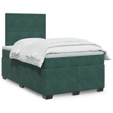 Box Spring Bed with Mattress Dark Green 120x200 cm Velvet 3290879