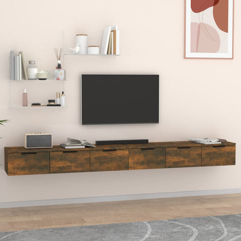 Wall Cabinets 2 pcs Smoked Oak 102x30x20 cm Engineered Wood 3115905