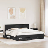 Bed Frame Black and Silver 200 x 200 cm Engineered Wood 3410855