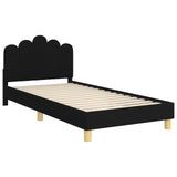 Children's Bed Frame with Headboard Black 90 x 190 cm Fabric 42011056