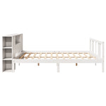 ZNTS Bookcase Bed without Mattress White 200x200cm Solid Wood Pine 3322290