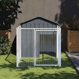 Dog House with Run Anthracite 117x201x123 cm Galvanised Steel 172351