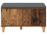 Hall Bench Old Wood 60 x 38 x 46 cm Engineered Wood and Fabric 891526