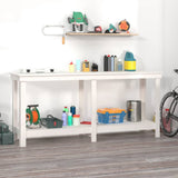 Work Bench White 180x50x80 cm Solid Wood Pine 822512