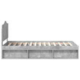 Bed Frame Concerte Grey 100 x 200 cm Solid Pine Wood 3413347