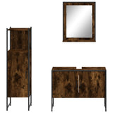 ZNTS 3 Piece Bathroom Cabinet Set Smoked Oak Engineered Wood 3214351