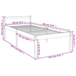 Senior Bed without Mattress 100x200cm Solid Wood Pine 810604