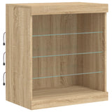 Sideboard with LED Lights Sonoma Oak 60.5x37x67 cm 836695