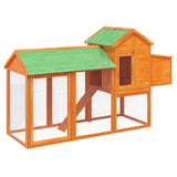 Chicken Coop Brown 193x65x117 cm Solid Wood Pine 172232